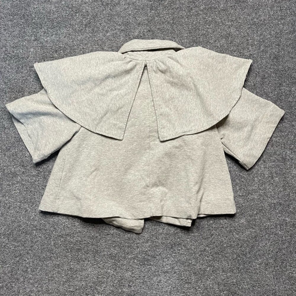 Anthropologie Bread & Butter Womens Crop Jacket Coat Gray Buttons Cape Collar 1 - Picture 3 of 7